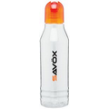 20 Oz. H2go Flip Water Bottle w/Orange Threaded Lid And Clear Straw